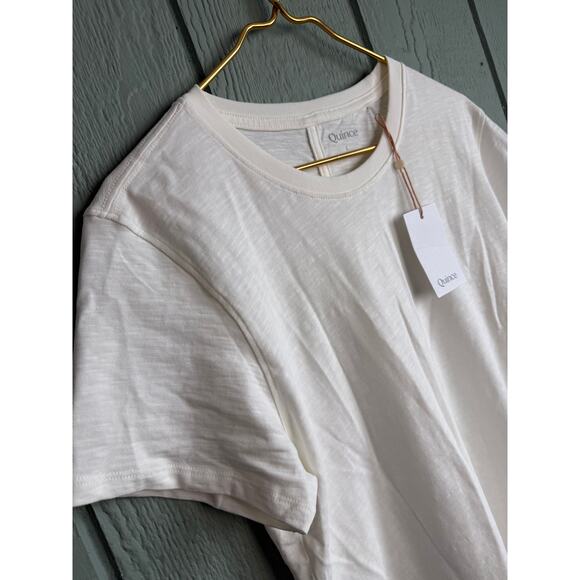 NWT Quince 100% Organic Cotton White T Shirt, Large - Picture 2 of 6
